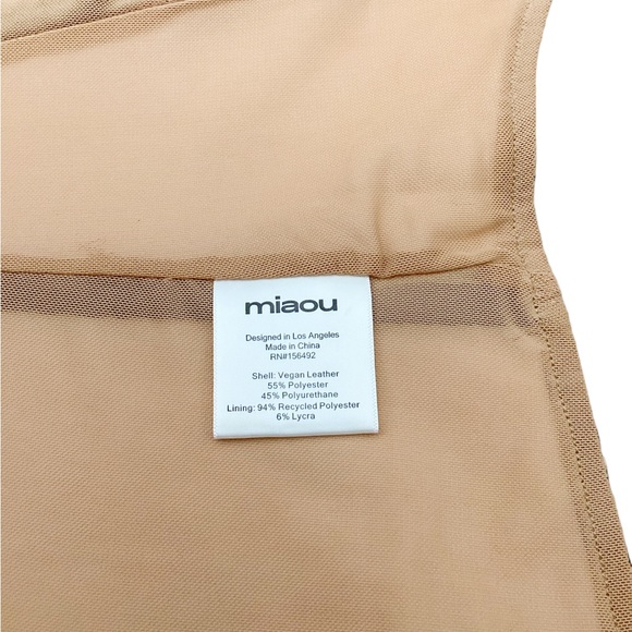 NWT Miaou Aphex Printed Faux Leather Corset Top - Beige, Multi  Size 3X - Picture 12 of 14